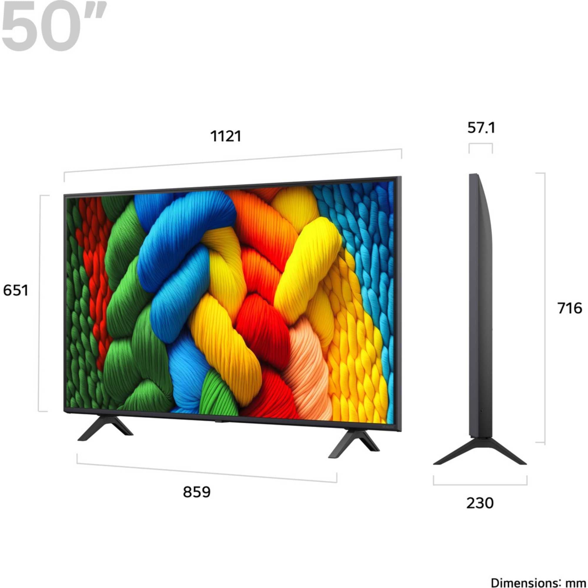 LG 50NANO80A6B 50 Inch NanoCell AI NANO80 4K Ultra HD HDR Smart TV 2025